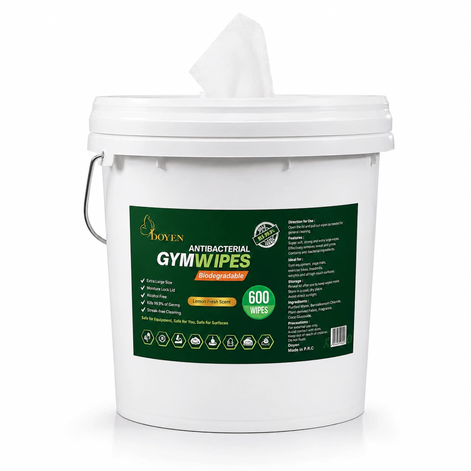 Gym Wipes, Disinfectant Wipes with Dispenser
