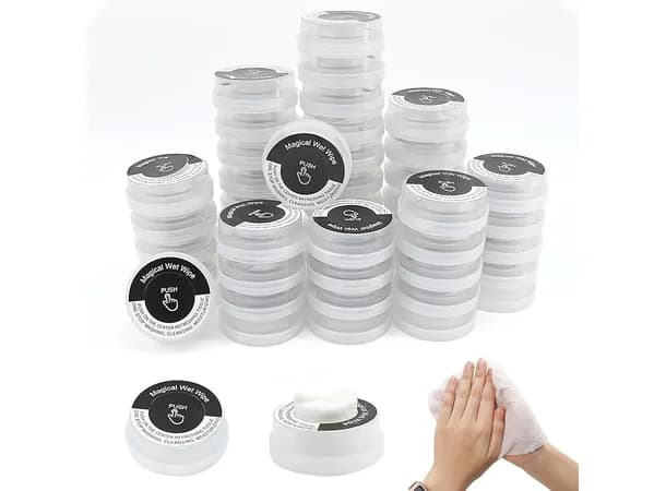 Magical Compressed Wet Wipe Towel, Instant Expandable Disposable Cleaning Tissue for Travel, Spa & Hygiene Use