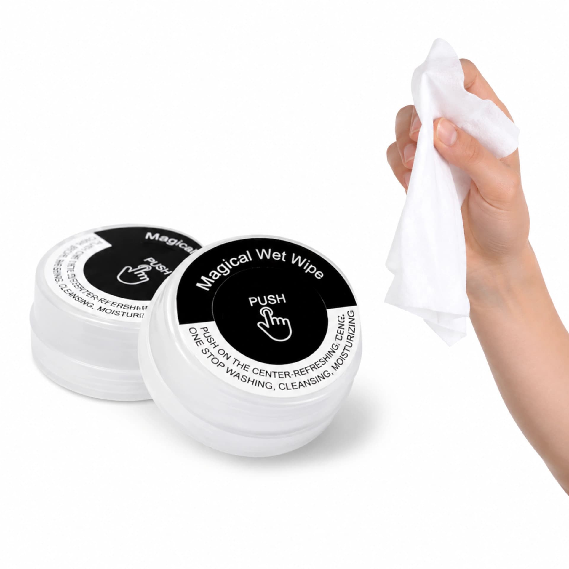 Magical Compressed Wet Wipe Towel 50 Pcs, Instant Expandable Disposable Cleaning Tissue for Travel, Spa & Hygiene Use