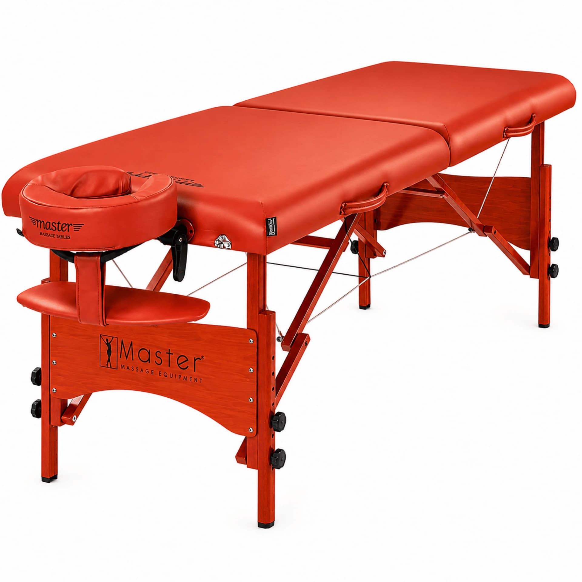 Master Fairlane 25 Portable Massage Table 25" – Premium Wood, Waterproof PU Leather, Auto-Lock Legs, 2" Foam, Adjustable Height, Cinnamon, 72"x25"