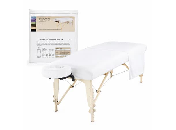 Master Fitted Flannel Cotton Table Cover White 3pcs Set