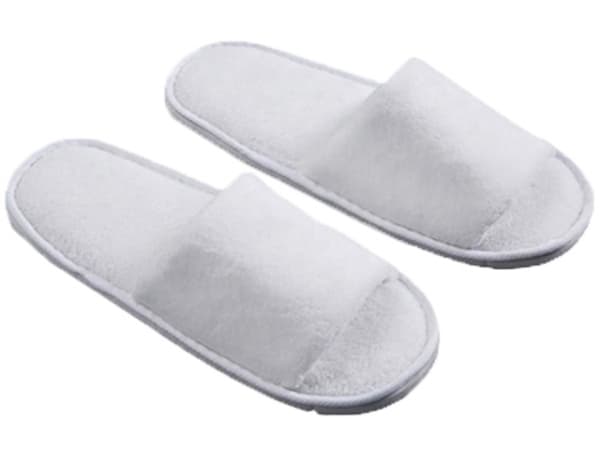 Disposable Spa Slippers – White Coral Fleece & Cotton (Open/Closed Toe)